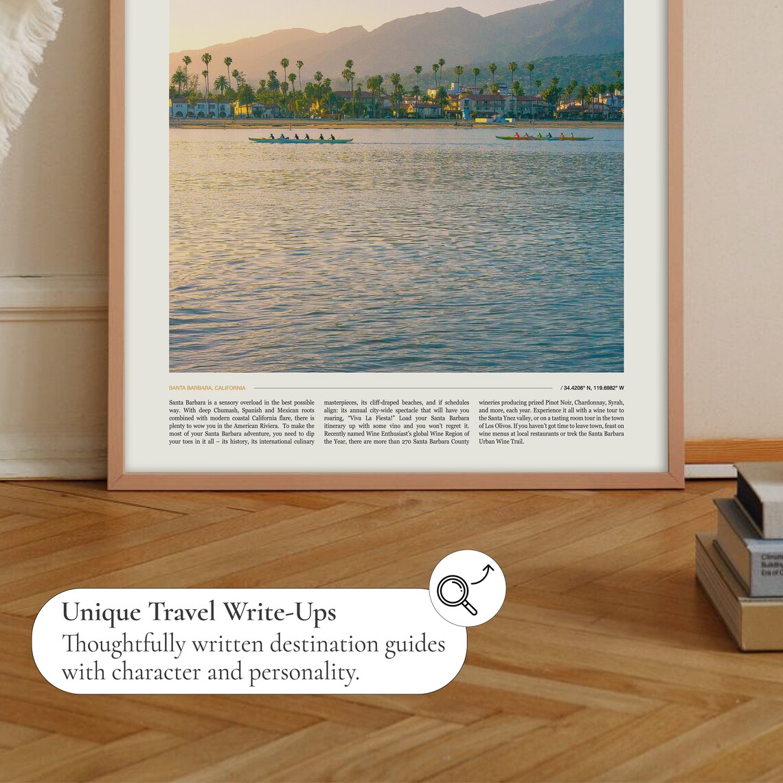 Santa Barbara California Beach Sunset Editorial Travel Poster - Image 2