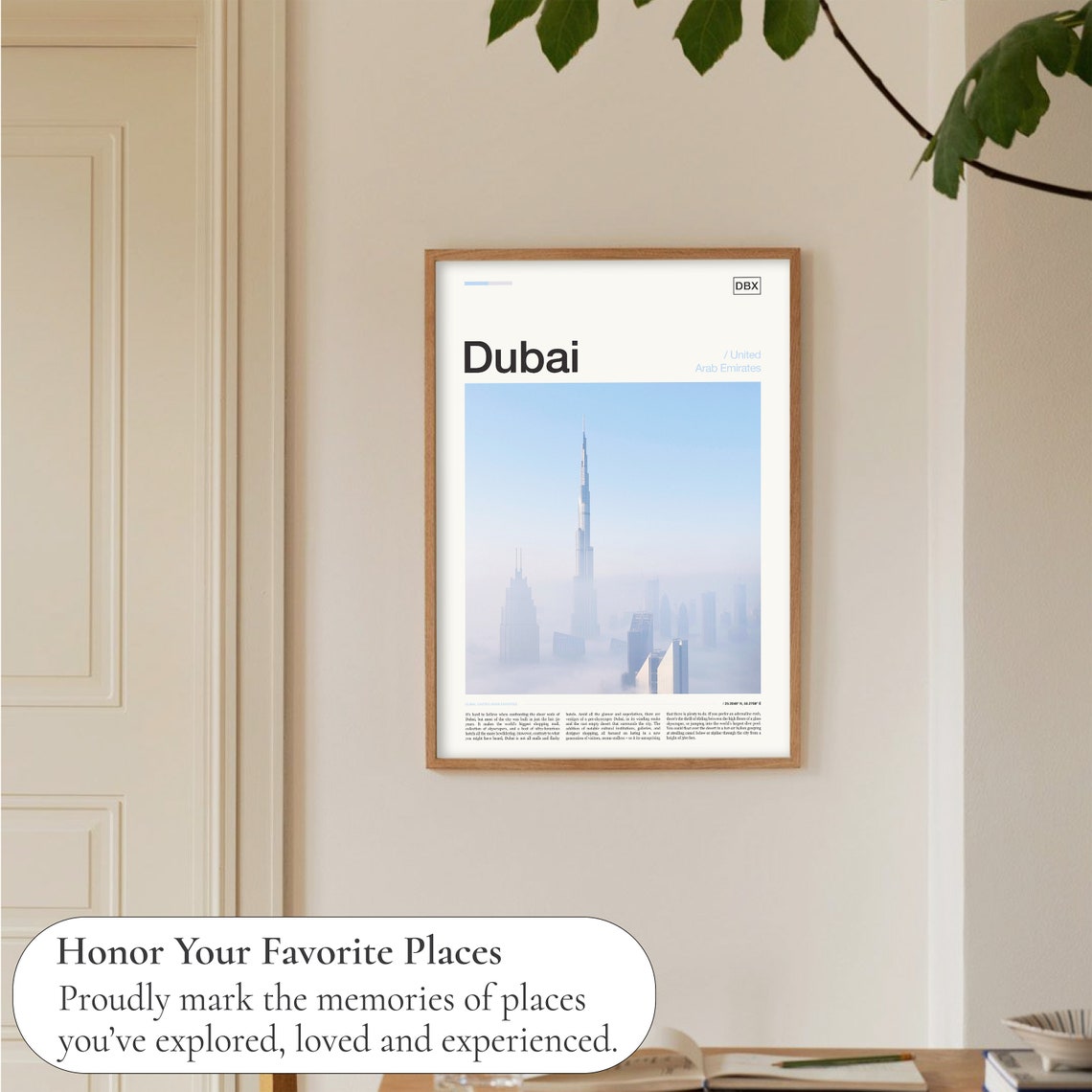 Dubai Burj Khalifa Mist Skyscraper Skyline Editorial Travel Poster - Image 5