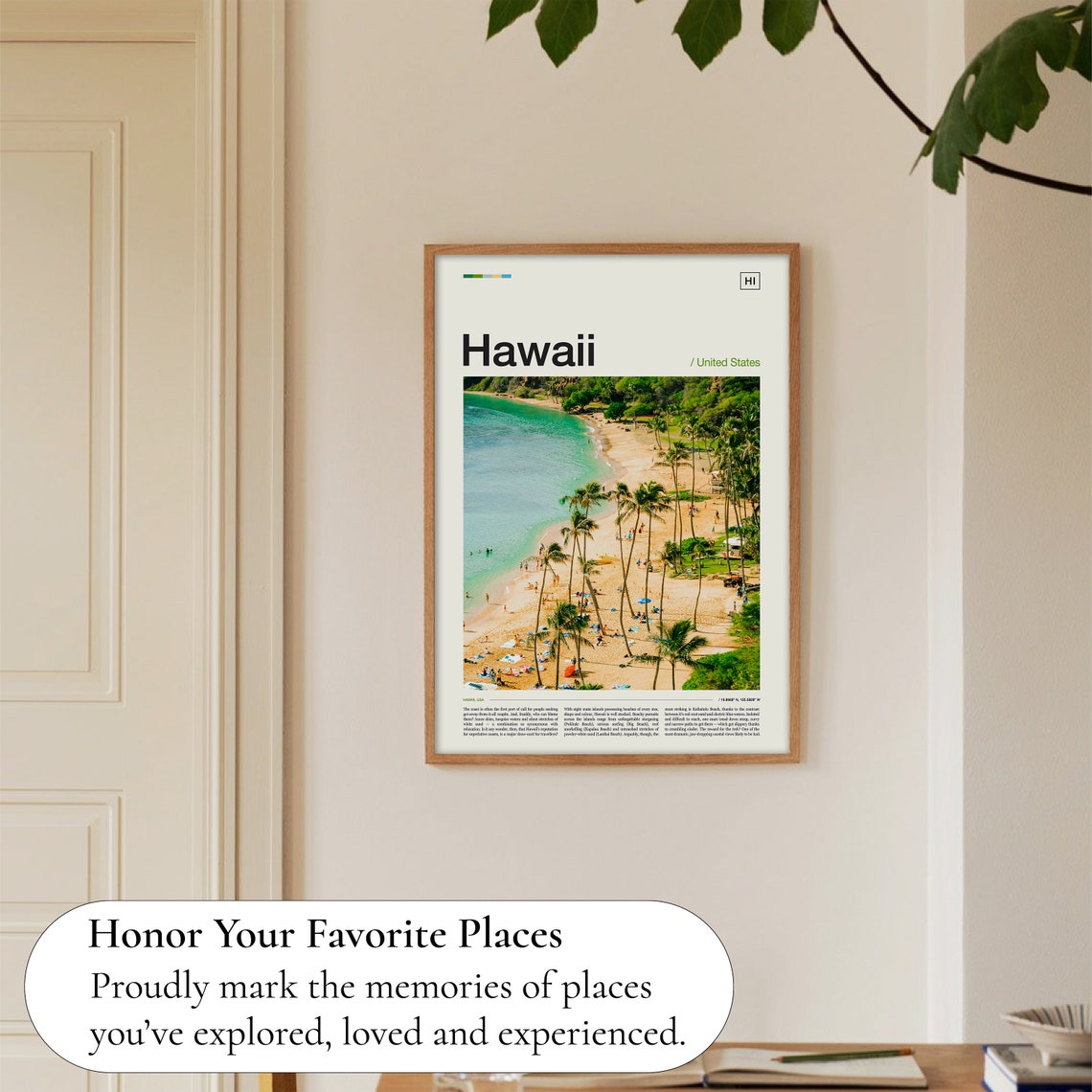 Hawaii Tropical Beach Aerial View Palm Trees White Sand Coastal Poster - Image 5