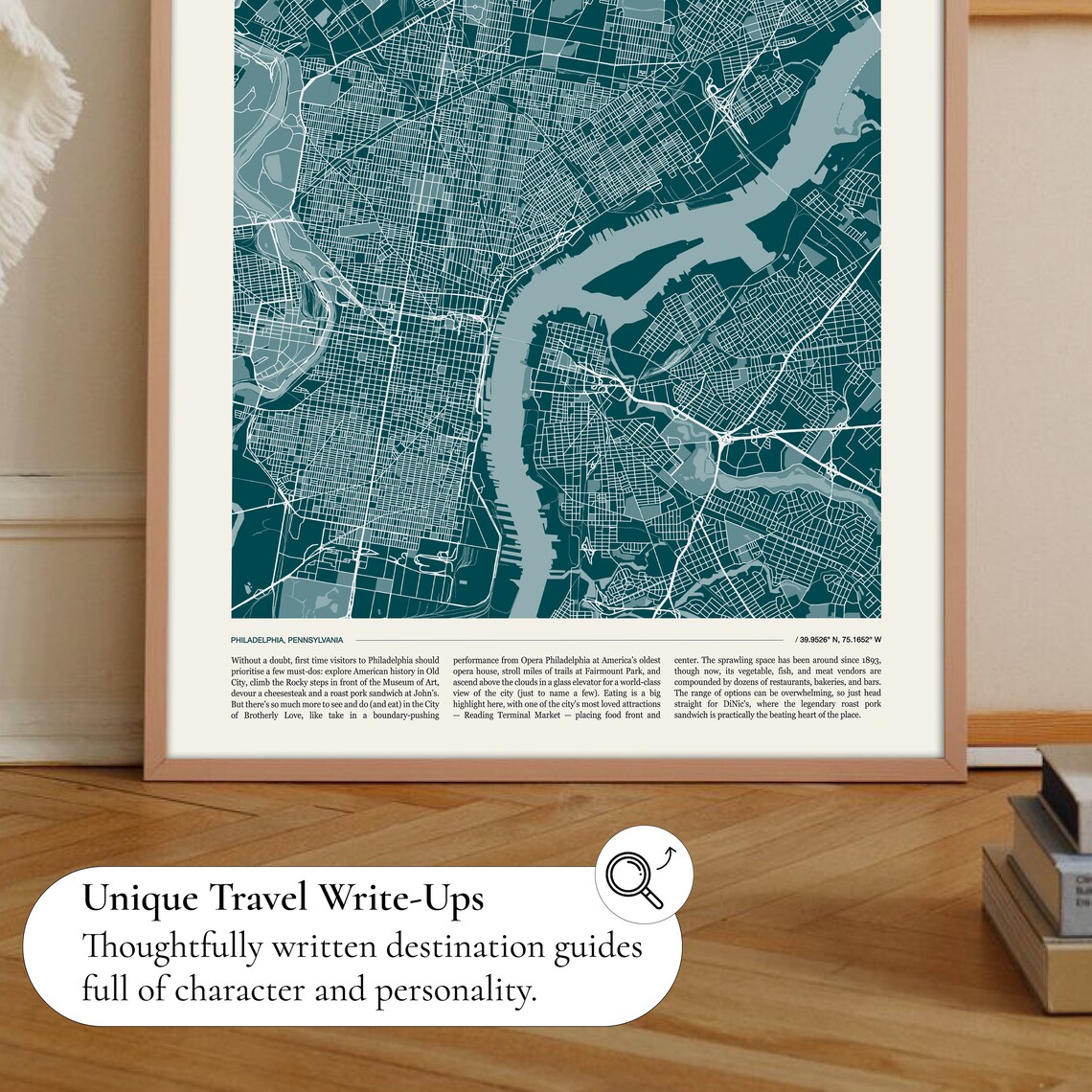 Philadelphia City Street Map Deep Teal Cartography Art Poster - Image 2