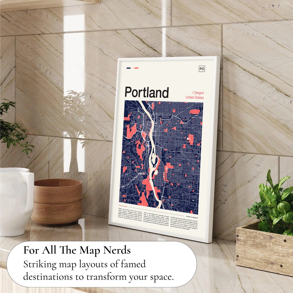 Portland Map Print Portland Poster Portland Map Portland Print Portland Wall Art Portland Art Print Map Poster Map Wall Art - Image 4