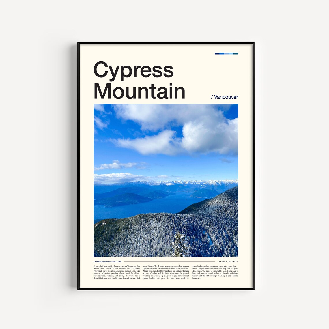 Cypress Mountain Vancouver Snow Peaks Winter Landscape Poster