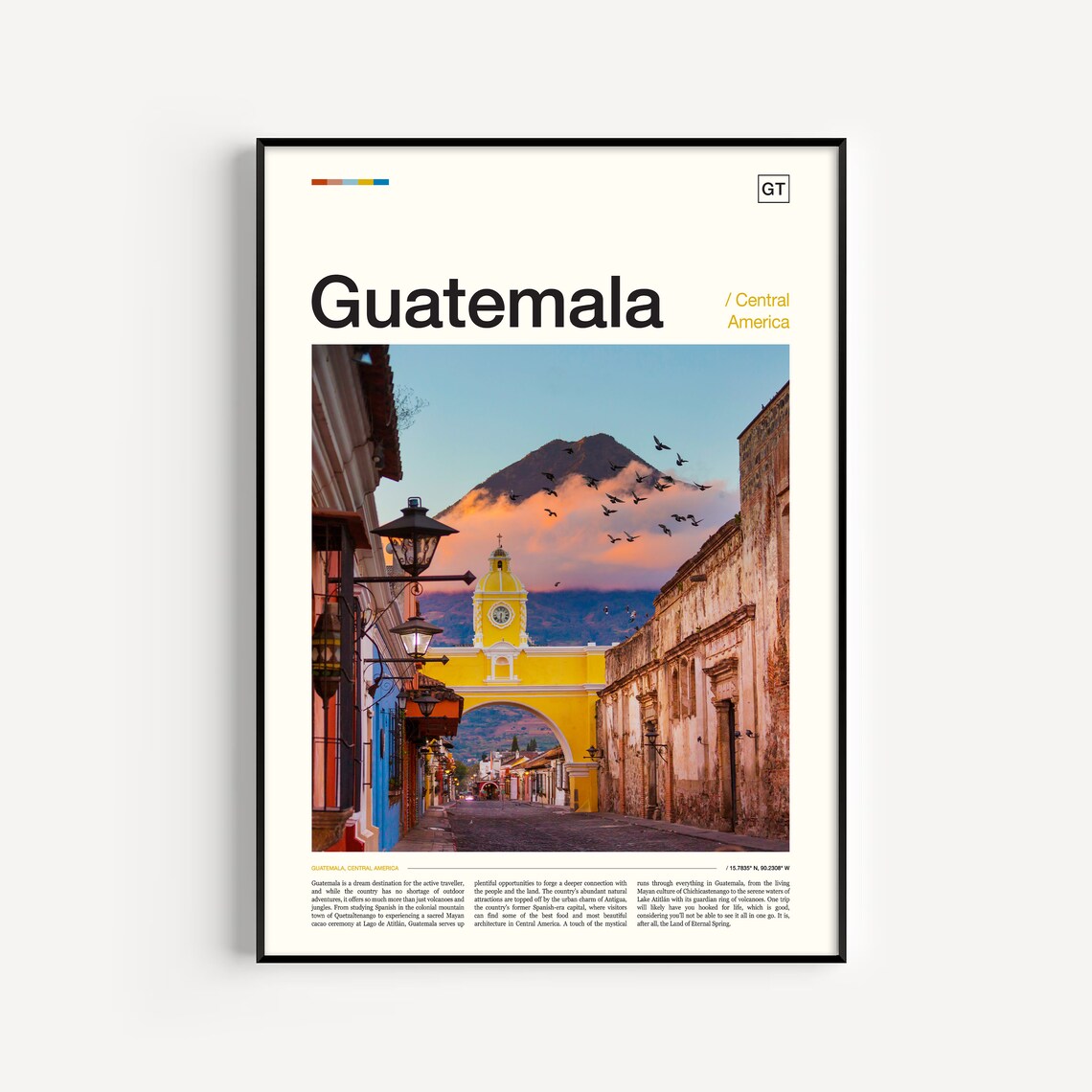 Guatemala Travel Poster, Central America Travel Art
