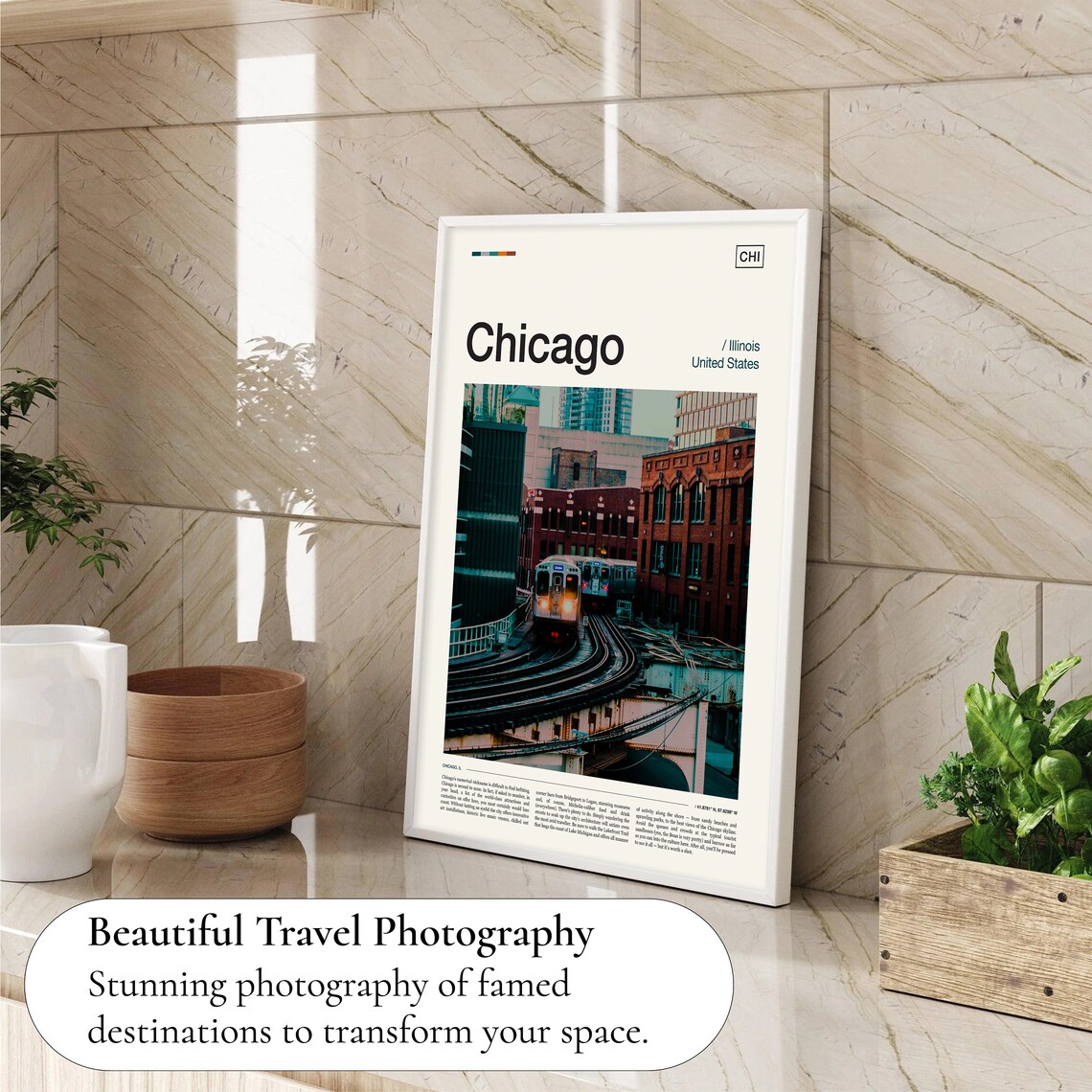Chicago Travel Poster, City Art Print - Image 4