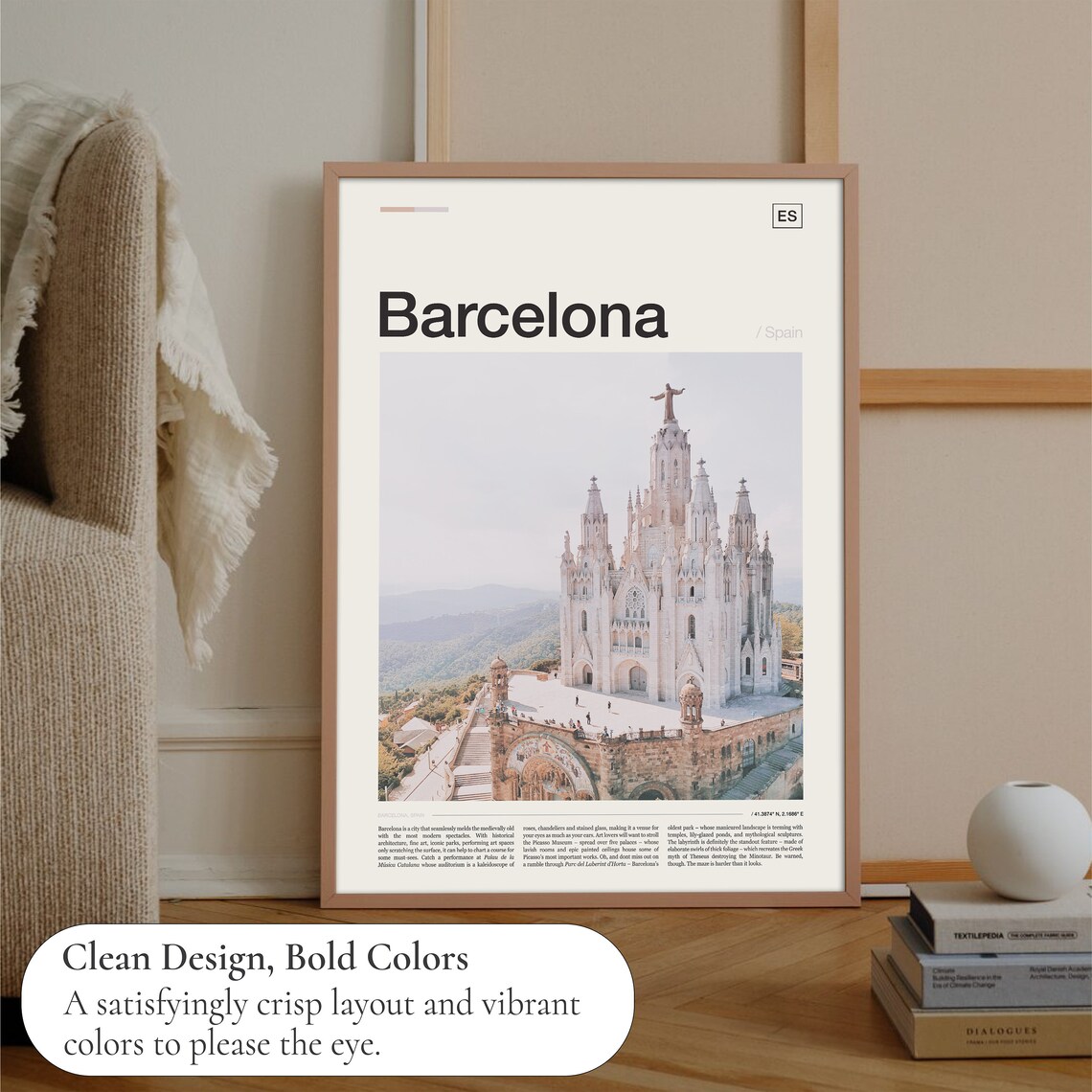 Barcelona Print Barcelona Poster Barcelona Wall Art Barcelona Art Print Barcelona Spain Spain Poster Barcelona Skyline Travel Poster - Image 3
