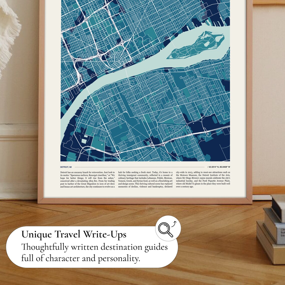 Detroit Map Print, Travel Poster for Home Walls - Image 2