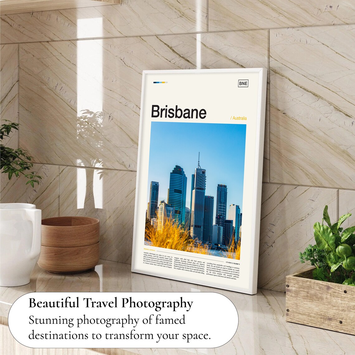 Brisbane Australia City Skyline Photography Editorial Travel Poster - Image 4