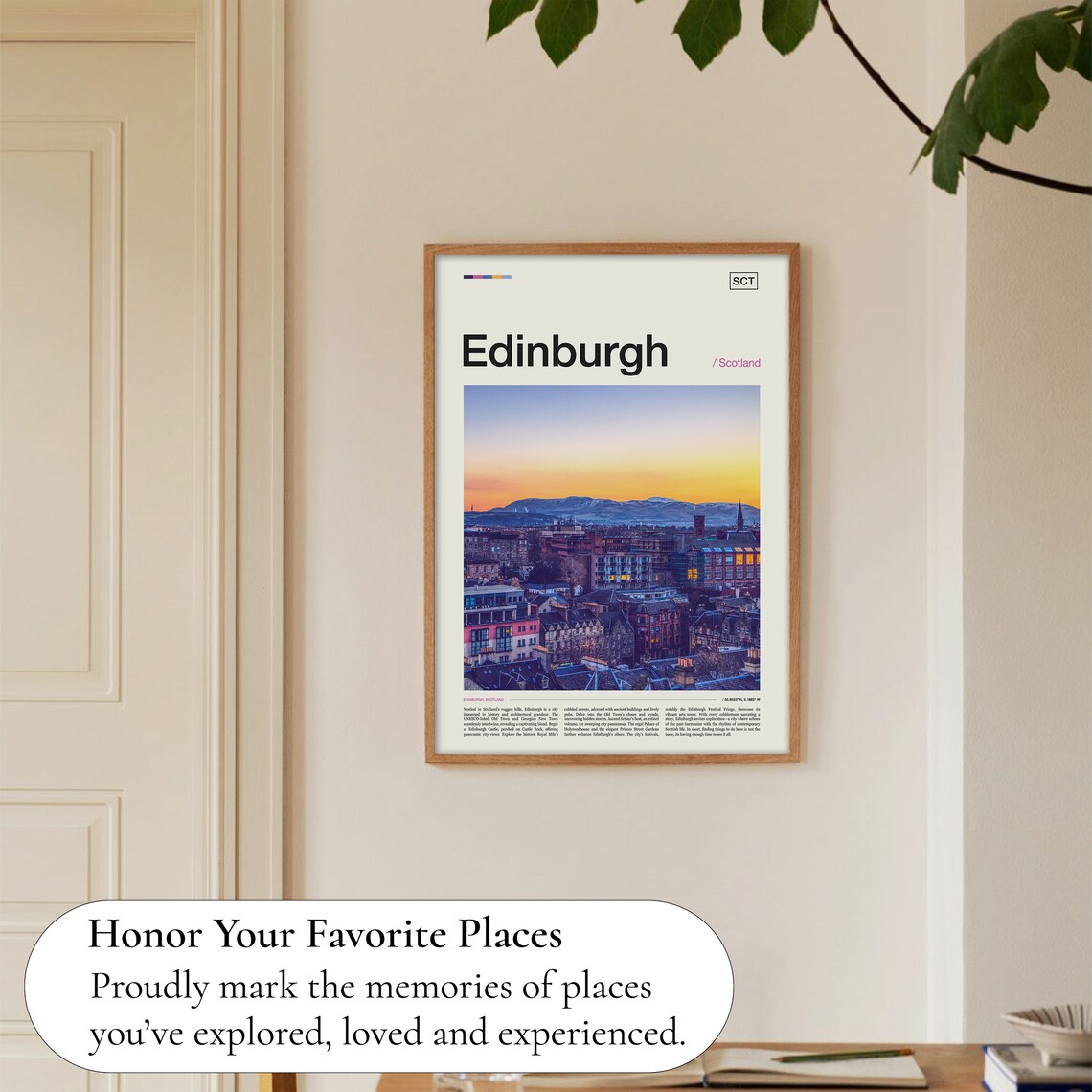 Edinburgh Scotland City Panorama Dusk Skyline Evening Photo Poster - Image 5