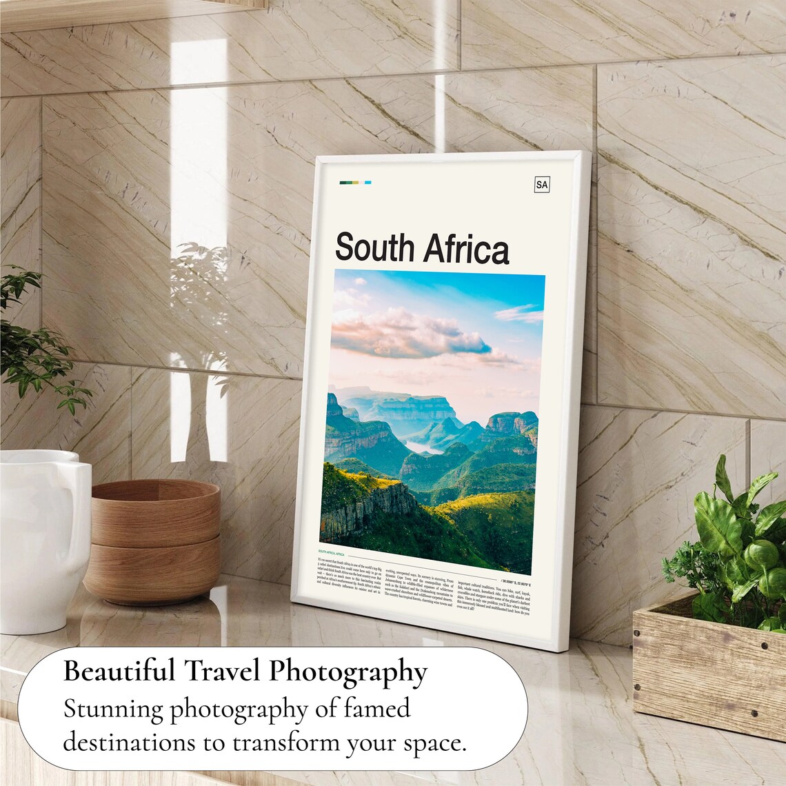 South Africa Canyon Mountain Landscape Editorial Travel Poster - Image 4