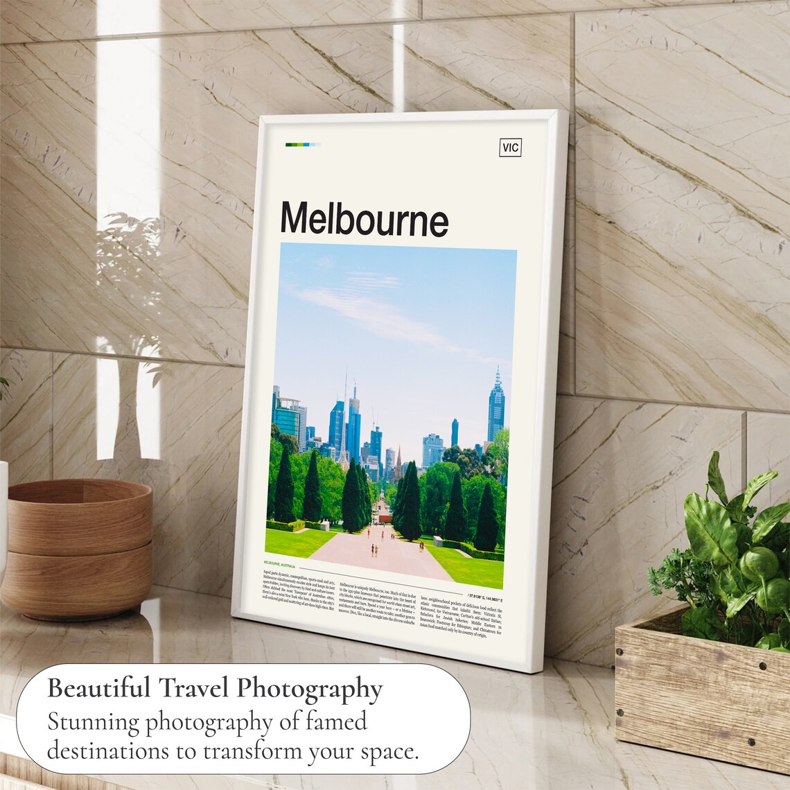 Melbourne Australia Skyline Park Gardens City View Photo Poster - Image 4