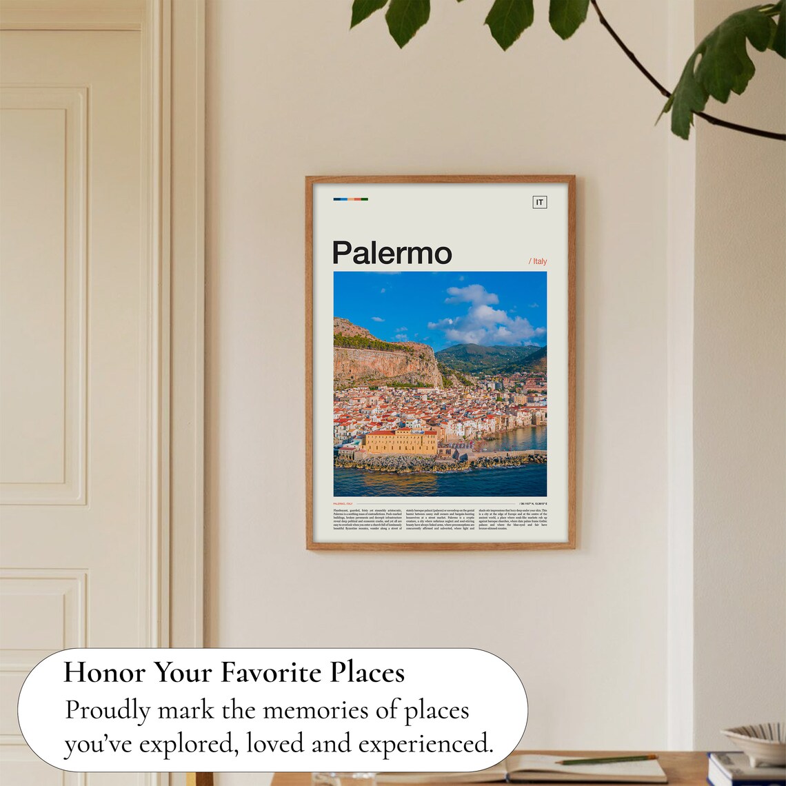 Palermo Sicily Coastal Town Cliffs Blue Sea Italy Travel Poster - Image 5