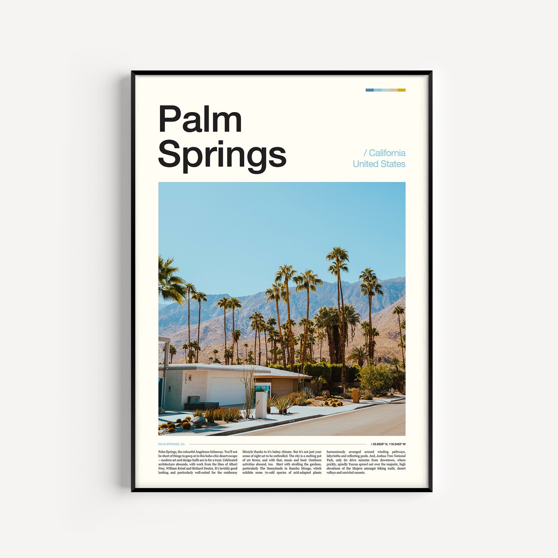 Palm Springs, California Travel Poster Art Print