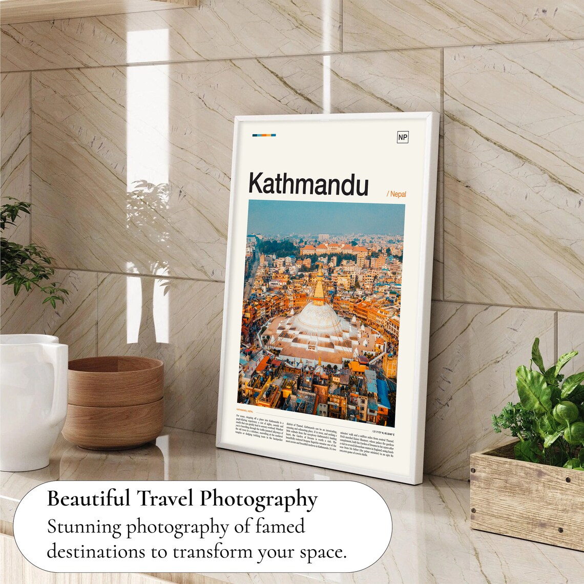Kathmandu Travel Poster, Nepal Wall Art Print - Image 4