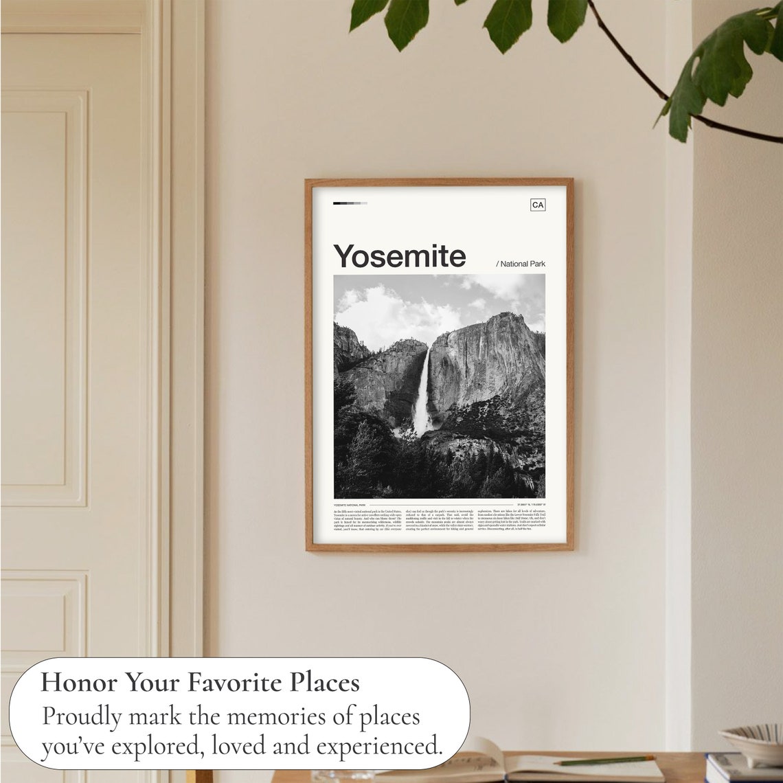 Yosemite National Park Upper Falls Black White Waterfall Poster - Image 5