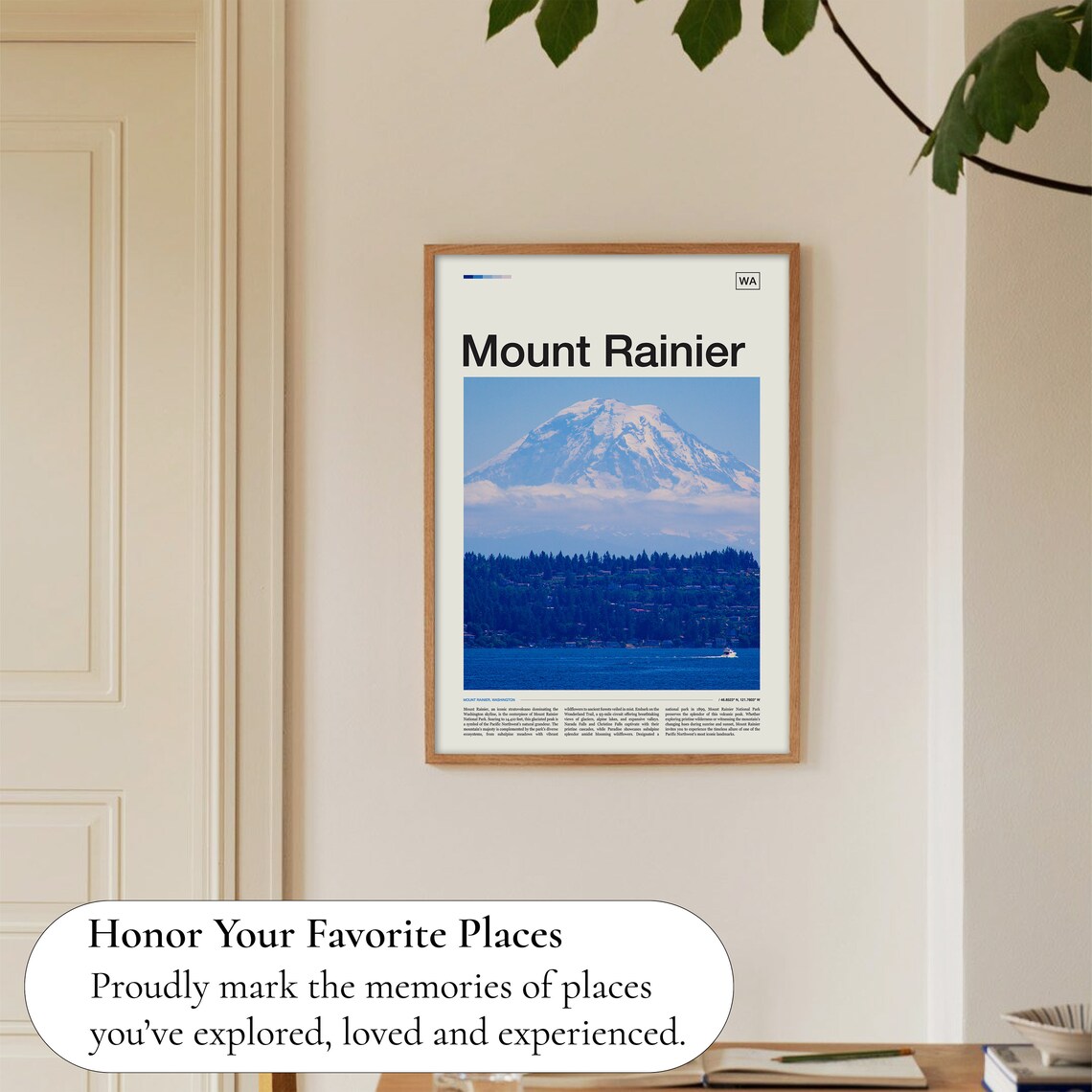 Mount Rainier Washington Snowcapped Volcano Harbor Scenic Poster - Image 5