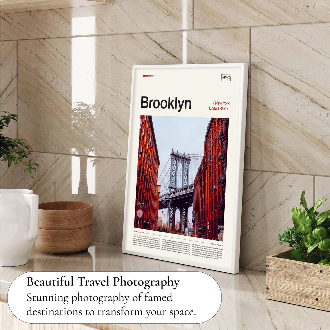 Brooklyn New York Manhattan Bridge DUMBO Brick Street City Poster - Image 4