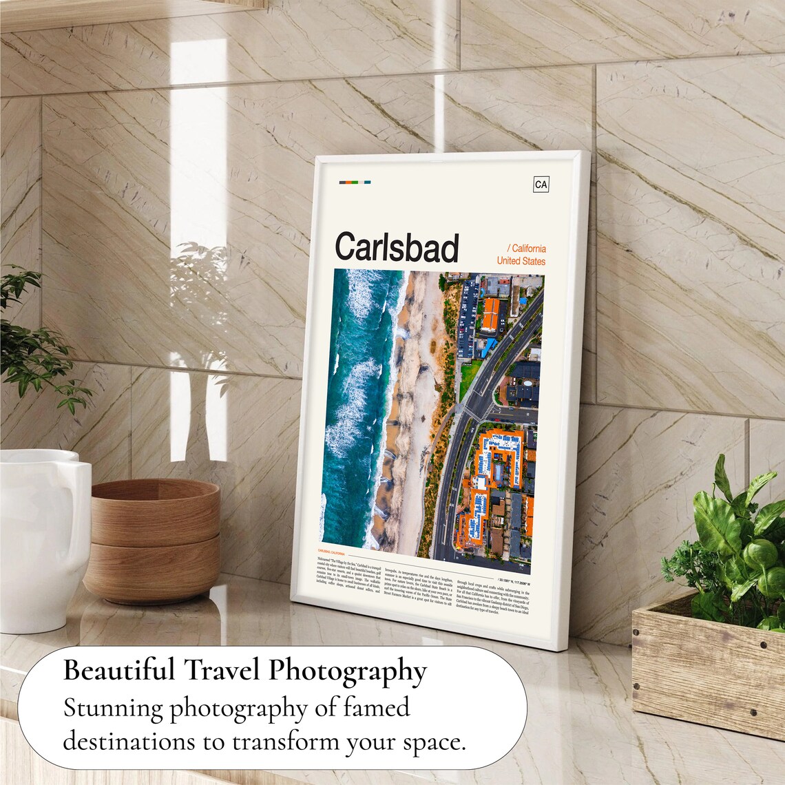 Carlsbad California Travel Poster, Place Name Art Print - Image 4