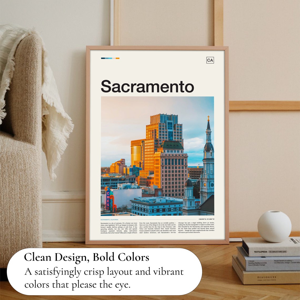 Sacramento Print Sacramento Poster Sacramento Wall Art Sacramento Art Print Sacramento Artwork Sacramento Photo California Print - Image 3