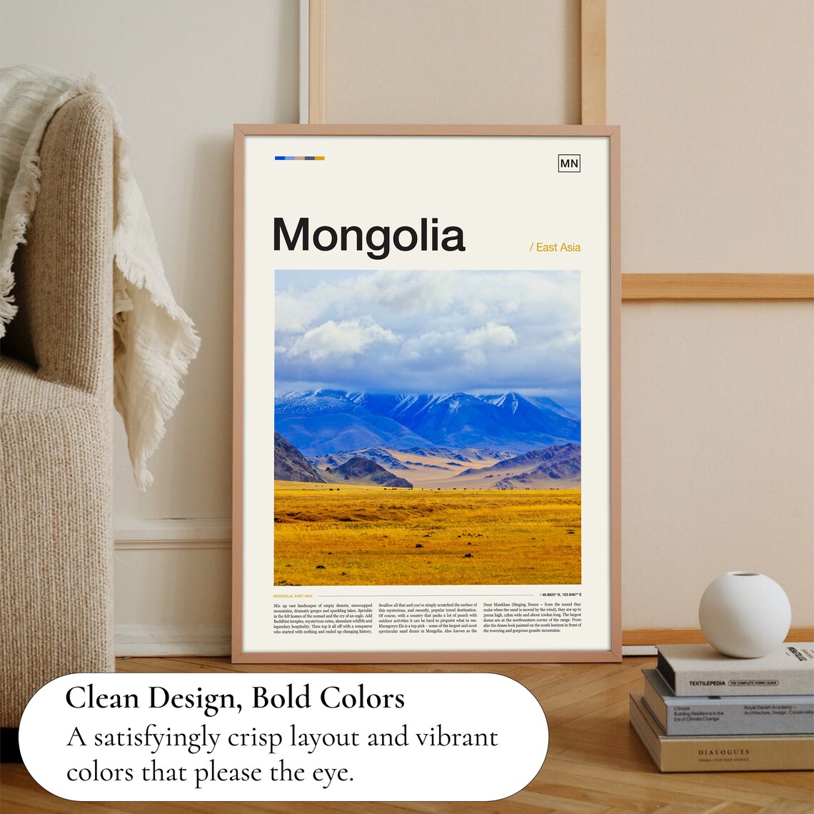 Mongolia Travel Poster, Mongolia Art Print - Image 3