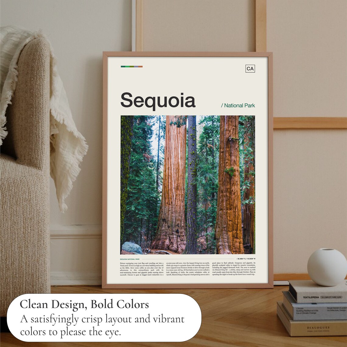 Sequoia National Park Travel Poster, Wall Art Print - Image 3