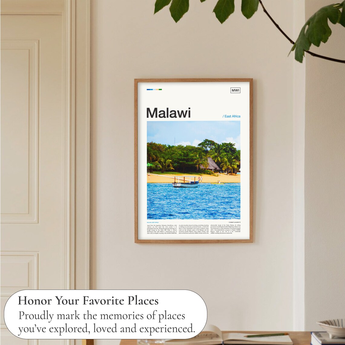 Malawi Lake Travel Poster, Africa Wall Art Print - Image 5