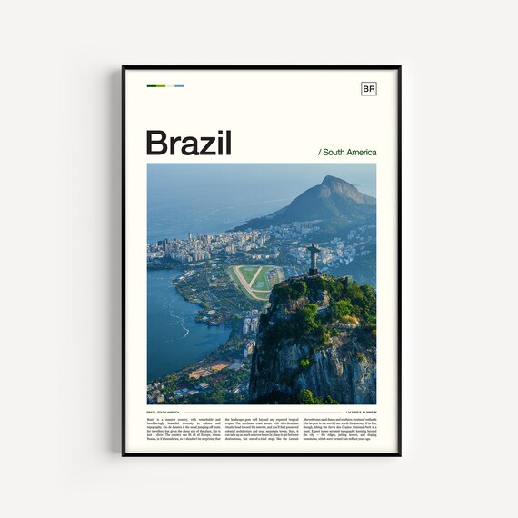 Brazil Travel Poster, Latin America Wall Art