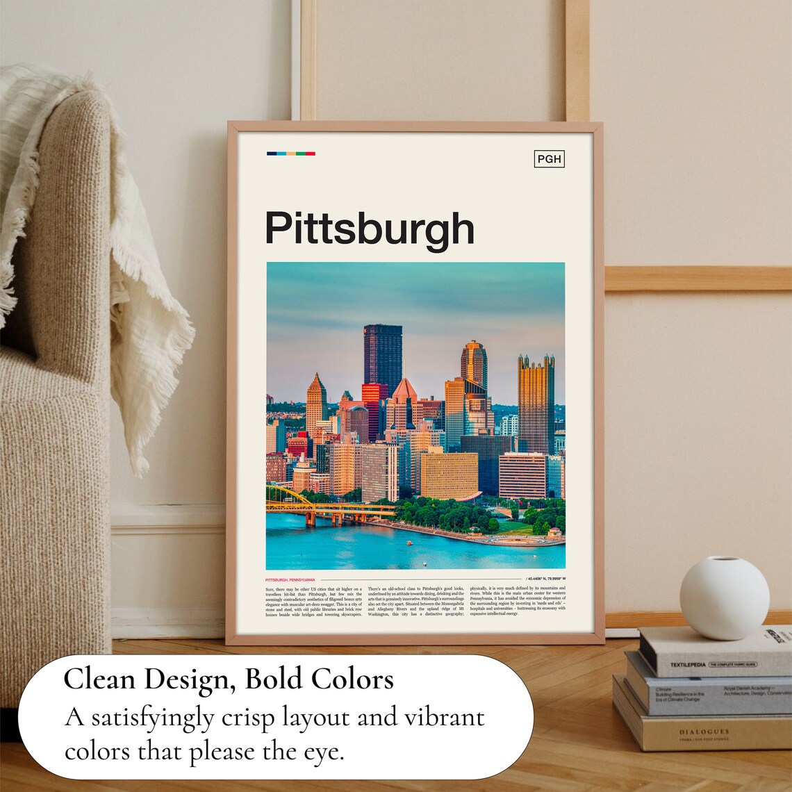 Pittsburgh Pennsylvania Sunset Skyline Rivers Downtown Photo Poster - Image 3