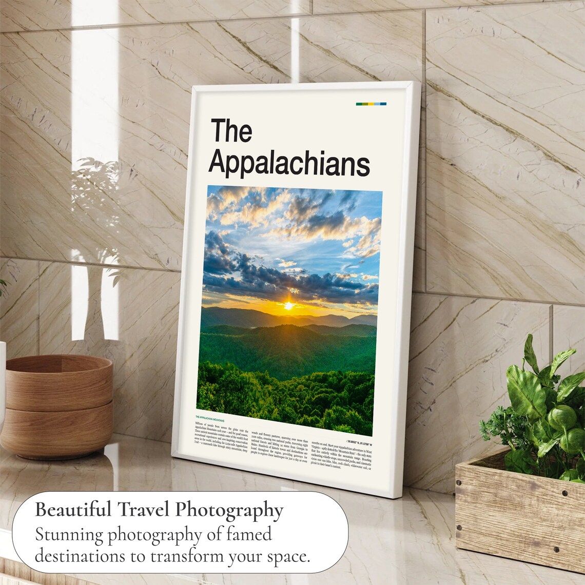 Appalachian Mountains Travel Poster, Mountain Print - Image 4