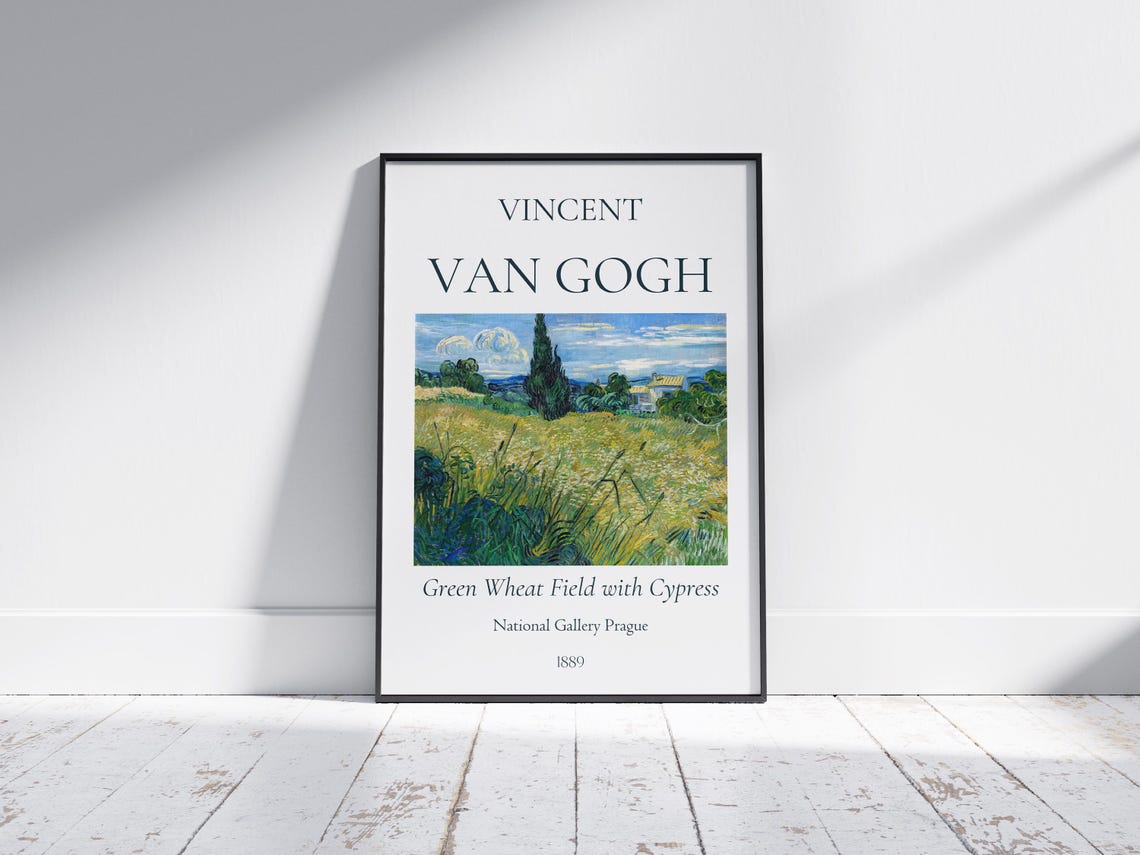Van Gogh Art Print Green Wheat Field With Cypress Van Gogh Exhibition Poster Van Gogh Painting Nature Landscape Art Museum Poster - Image 6