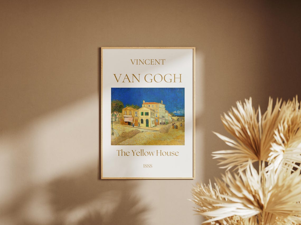Van Gogh Art Print The Yellow House Van Gogh Exhibition Poster Van Gogh Paintings Famous Artist Posters Street Wall Art Museum Poster - Image 7