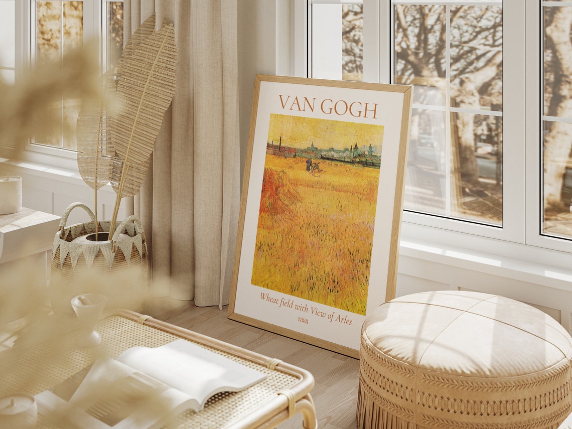 Van Gogh Art Print Wheat Field With View Of Arles Van Gogh Exhibition Poster Van Gogh Painting Landscape Artwork Museum Poster - Image 2