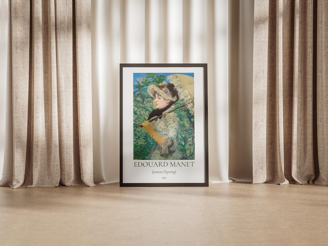 Manet Jeanne Spring 1881 Woman Parasol Portrait Garden Art Poster - Image 4