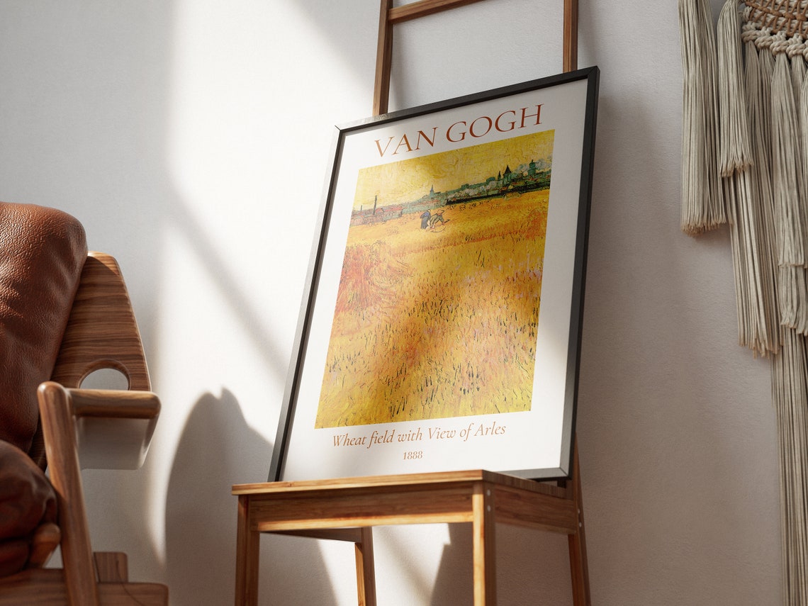 Van Gogh Art Print Wheat Field With View Of Arles Van Gogh Exhibition Poster Van Gogh Painting Landscape Artwork Museum Poster - Image 3