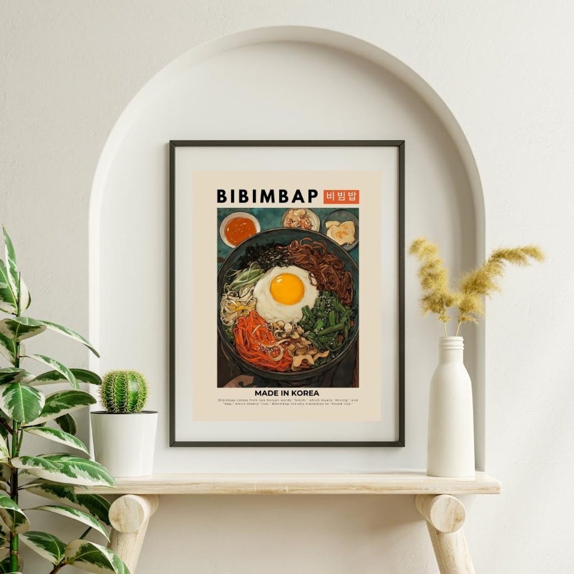Bibimbap Korean Rice Bowl Made in Korea Vintage Kitchen Poster - Image 3