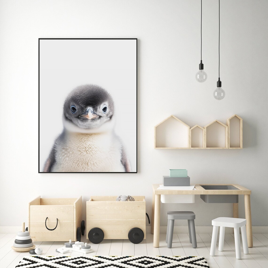 Adorable Baby Penguin Closeup Portrait Nursery Animal Art Print - Image 3