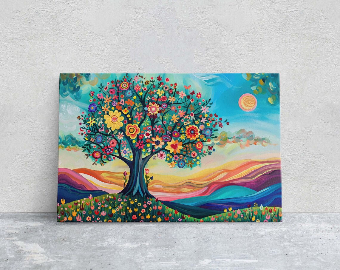 Abstract Tree Rainbow Modern Symbolism Art Print