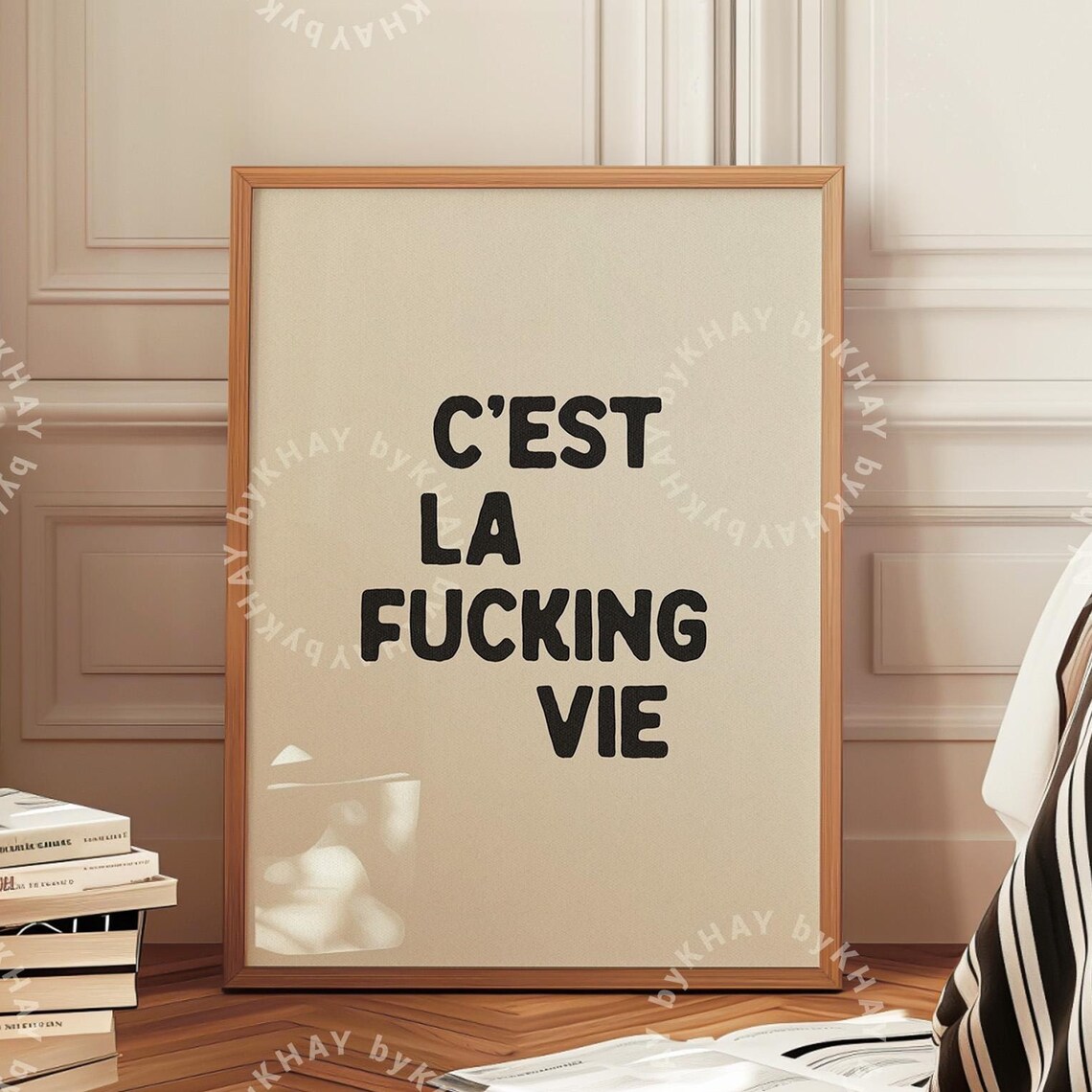 C Est La Fucking Vie Bold Black Cream Sweary French Quote Poster