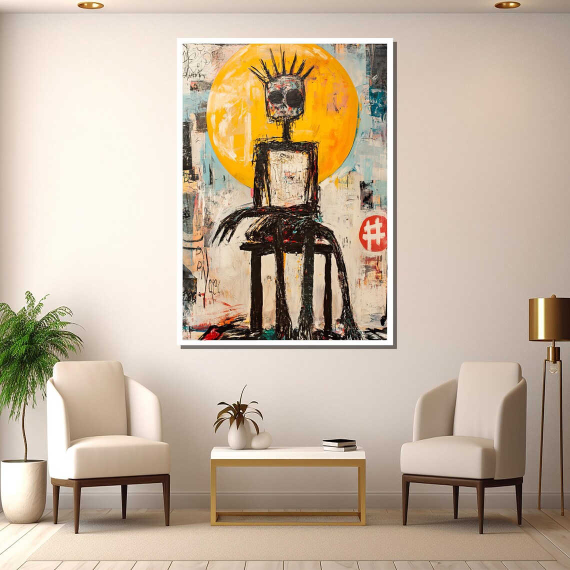 Jean Basquiat Painting Abstract Graffiti Art Modern Street Art Decor Basquiat Large Expressionist Wall Art Unique Gift - Image 3