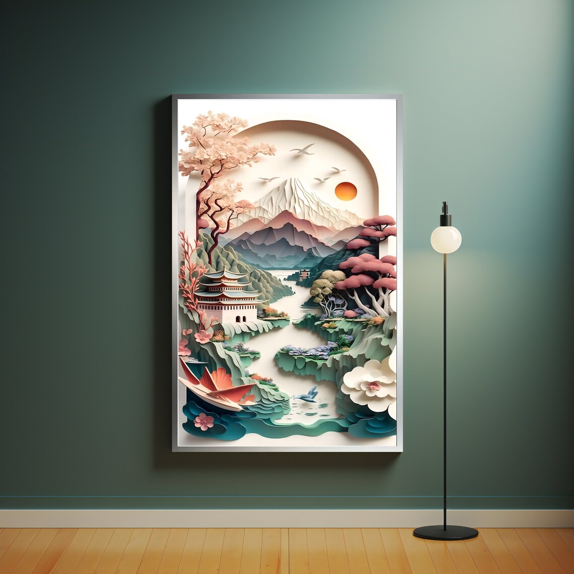 Chinese Illustration Art Illustration Wall Art Ready To Hang Decoration Chinese Wall Decor Framed Artwork Gift - Image 4