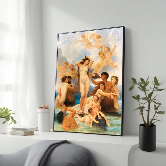 William Adolphe Bouguereau The Birth Of Venus Famous Artwork Mythological Print Ready To Hang Framed Artwork Gift For Art Lovers