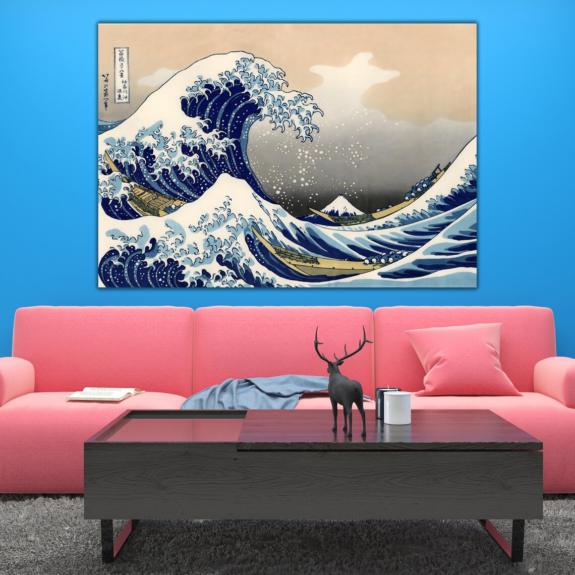 The Great Wave Off Kanagawa Hokusai Japanese Woodblock Ukiyo E Art Print - Image 3