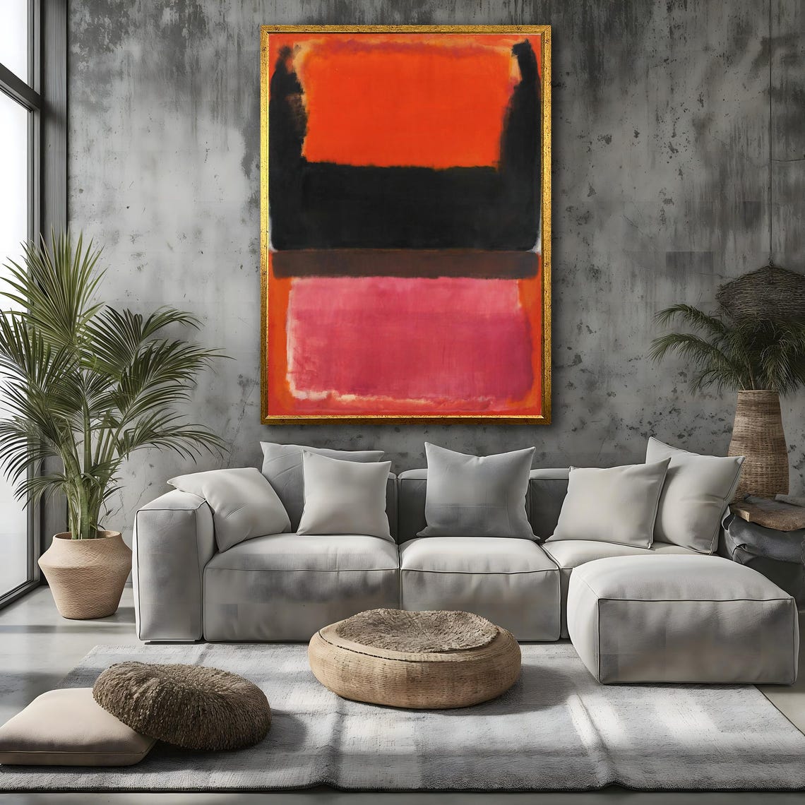 Rothko Inspired Abstract Expressionism Red Black Color Field Art Print - Image 3