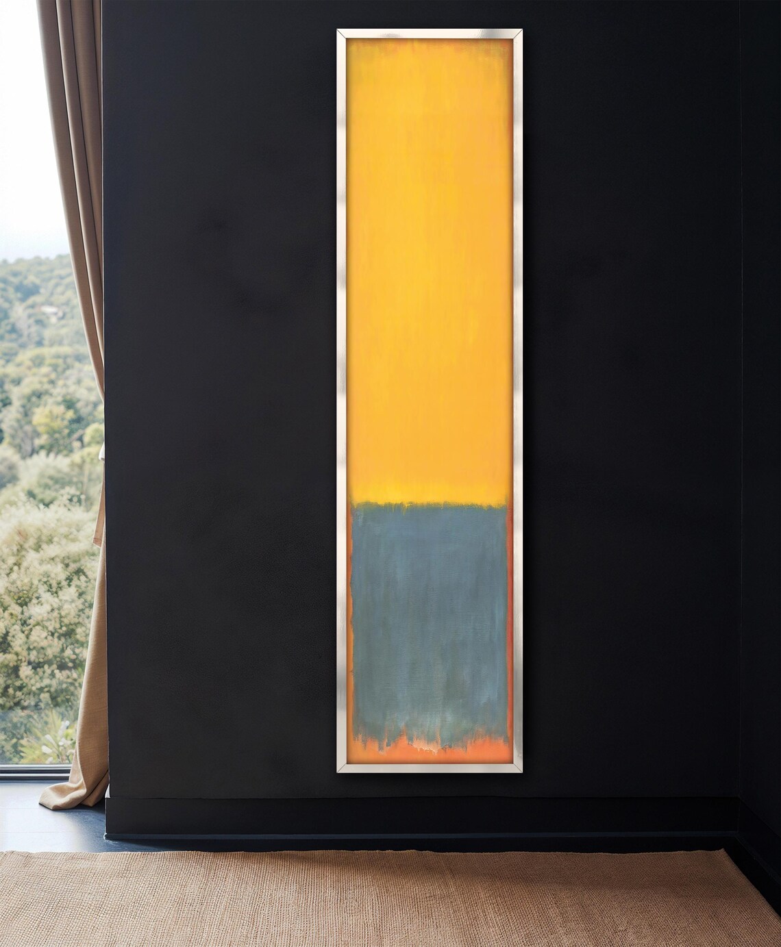Rothko Style Yellow Blue Orange Horizon Abstract Vertical Art Poster - Image 4