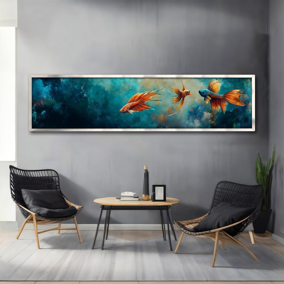 Abstract Goldfish, Ocean-Inspired Fish Painting - Image 4