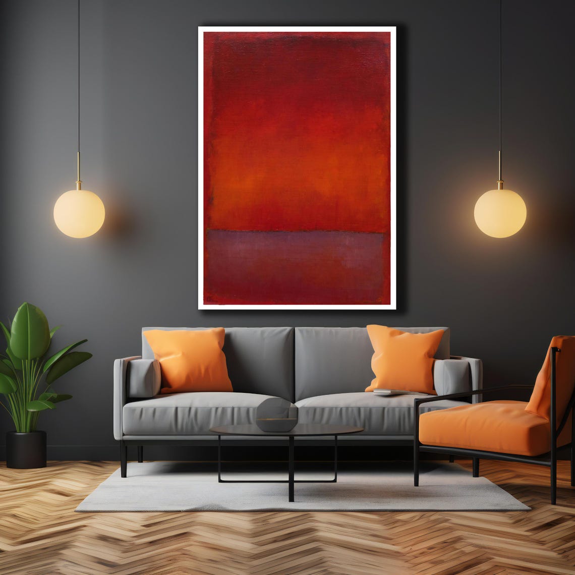 Mark Rothko Red Orange Color Field Abstract Expressionist Art Poster - Image 2