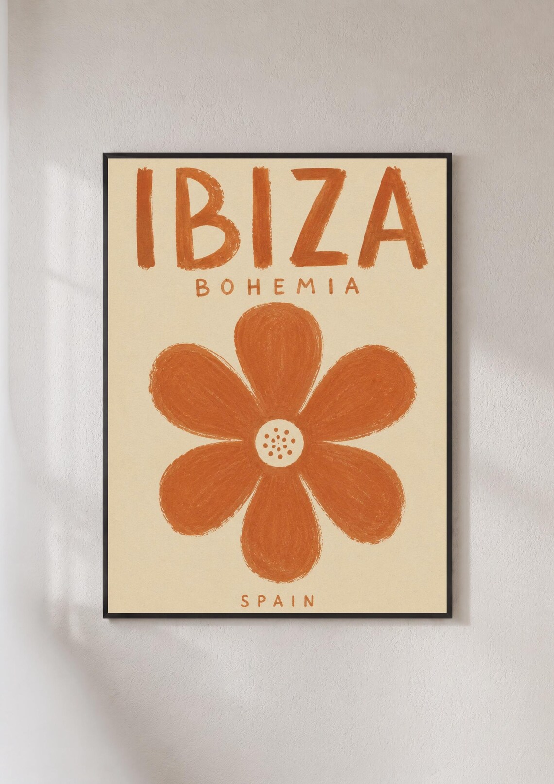 Ibiza Bohemia Spain Retro Boho Travel Poster