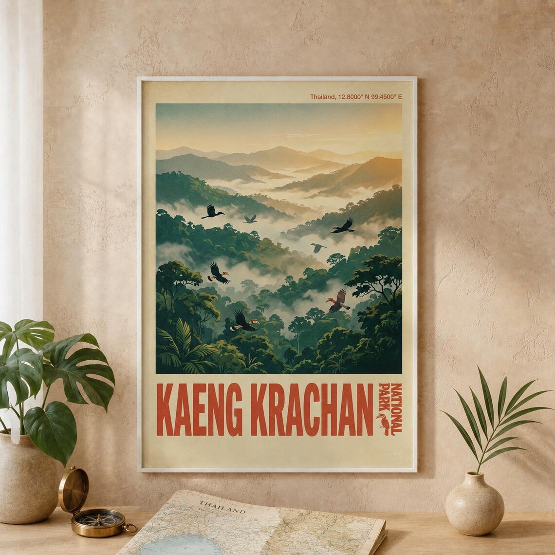Kaeng Krachan National Park Vintage Travel Poster