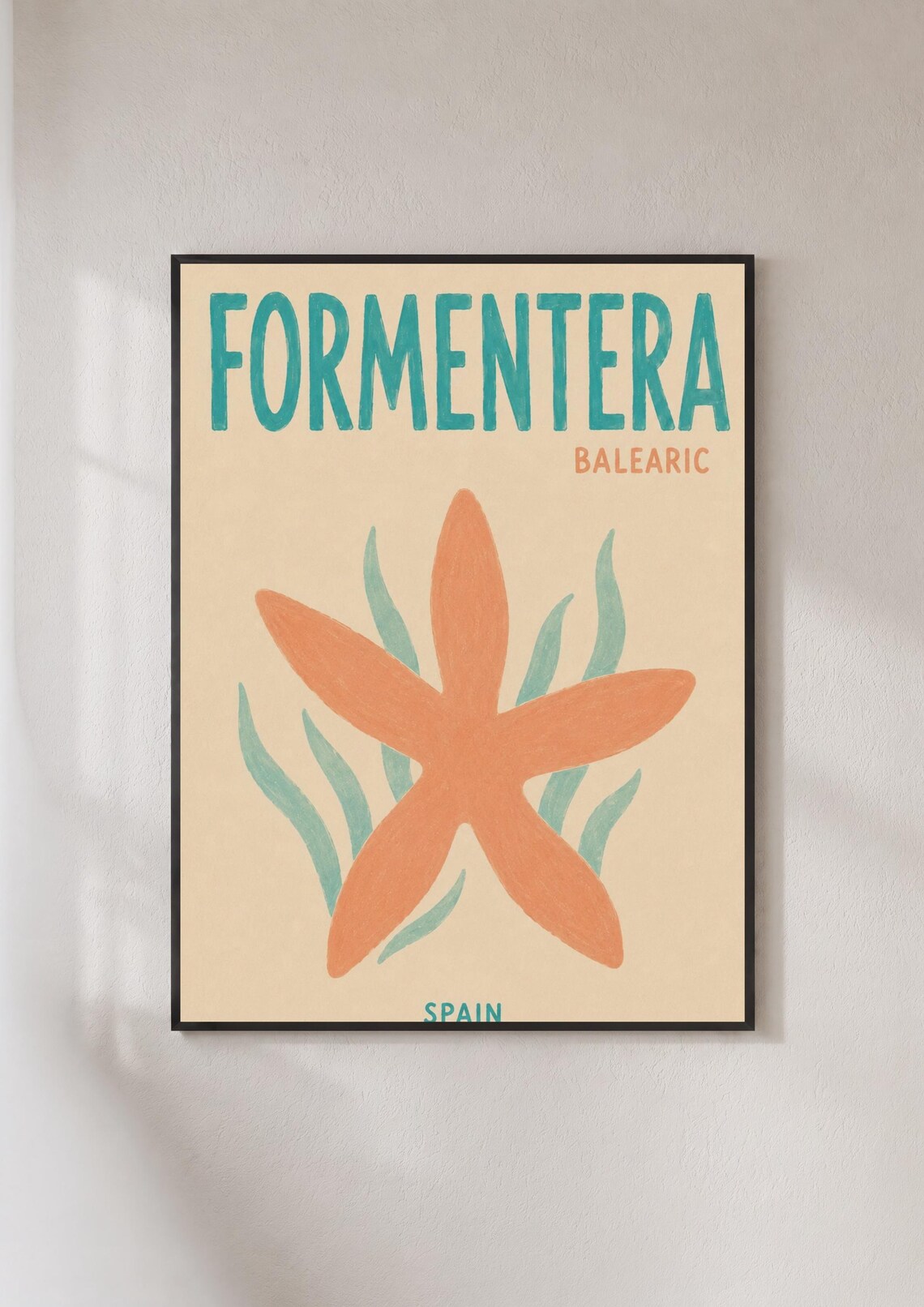 Formentera Balearic Spain Retro Travel Poster