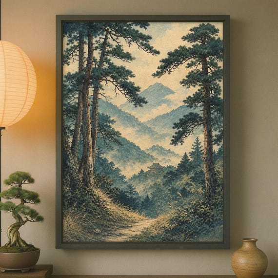 Japanese Forest Landscape Print