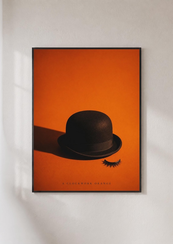 A Clockwork Orange Bowler Hat False Eyelash Kubrick Film Poster